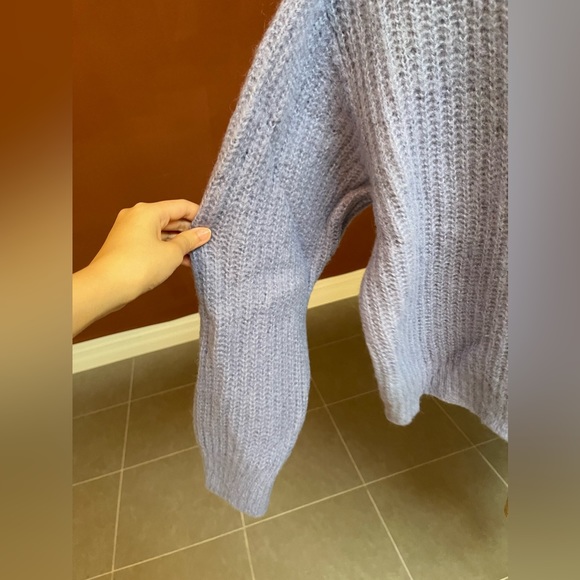 Stylenanda Blue Colorblock V neck Sweater Cardigan - Picture 5 of 6